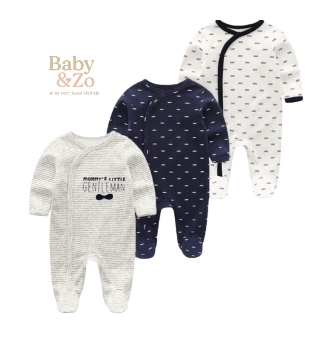 Set van 3 Babyboxpakjes| Ademend Katoen & Leuke Prints | 0-6 mnd
