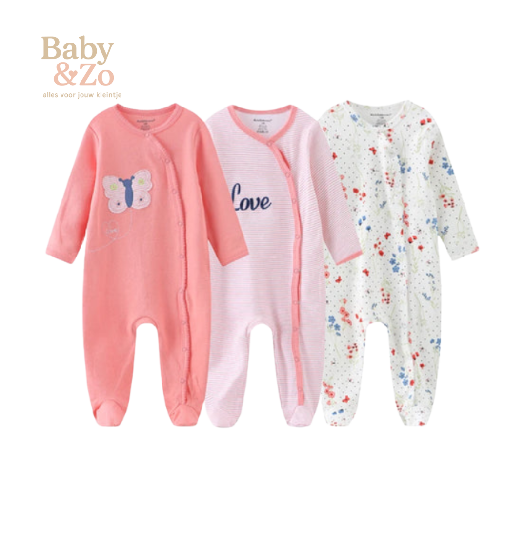 Set van 3 Babyboxpakjes| Ademend Katoen & Leuke Prints | 0-6 mnd