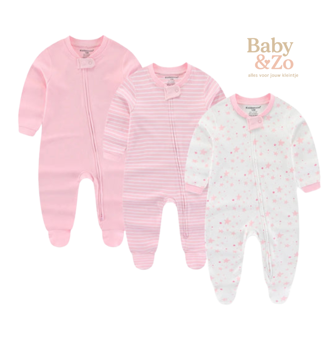 Set van 3 Babyboxpakjes| Ademend Katoen & Leuke Prints | 0-6 mnd