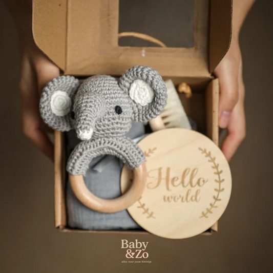 🎁 Luxe Baby Geschenkdoos : Deken, Mijlpaalkaarten, Rammelaar & Meer