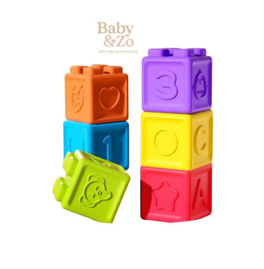 🧩 Baby Siliconen Bouwblokken. Veilig om op te bijten 🍭