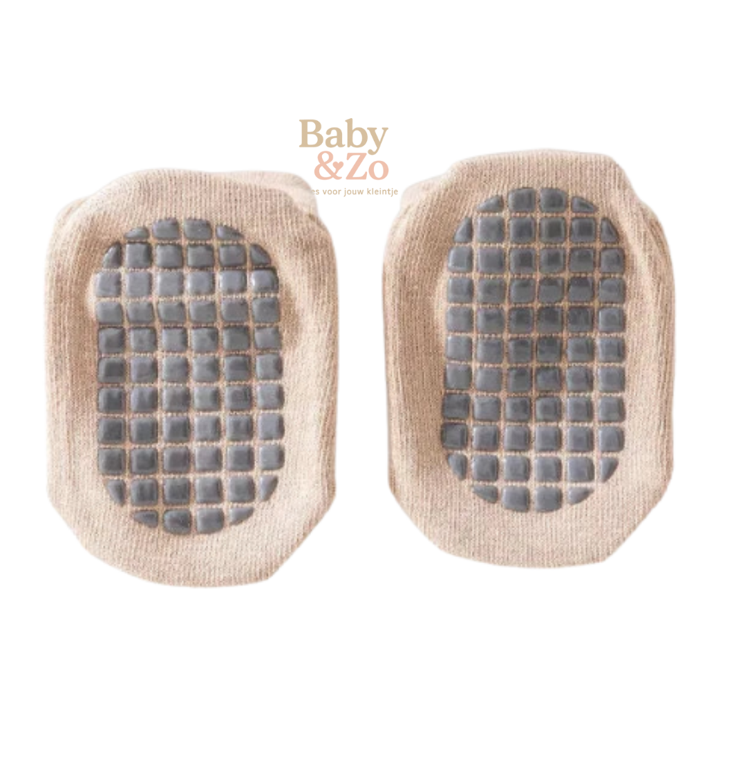 Set van 3 Antislip Sokken voor Baby’s & Peuters | Rubberen Zool | Ademend Katoen | Maten 0–5 Jaar