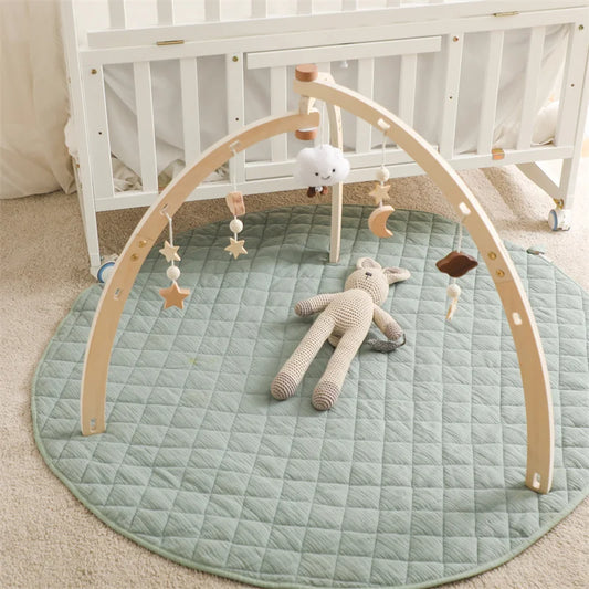 Baby Houten Gymframe – Montessori Activiteitengym met Hangers 🌟
