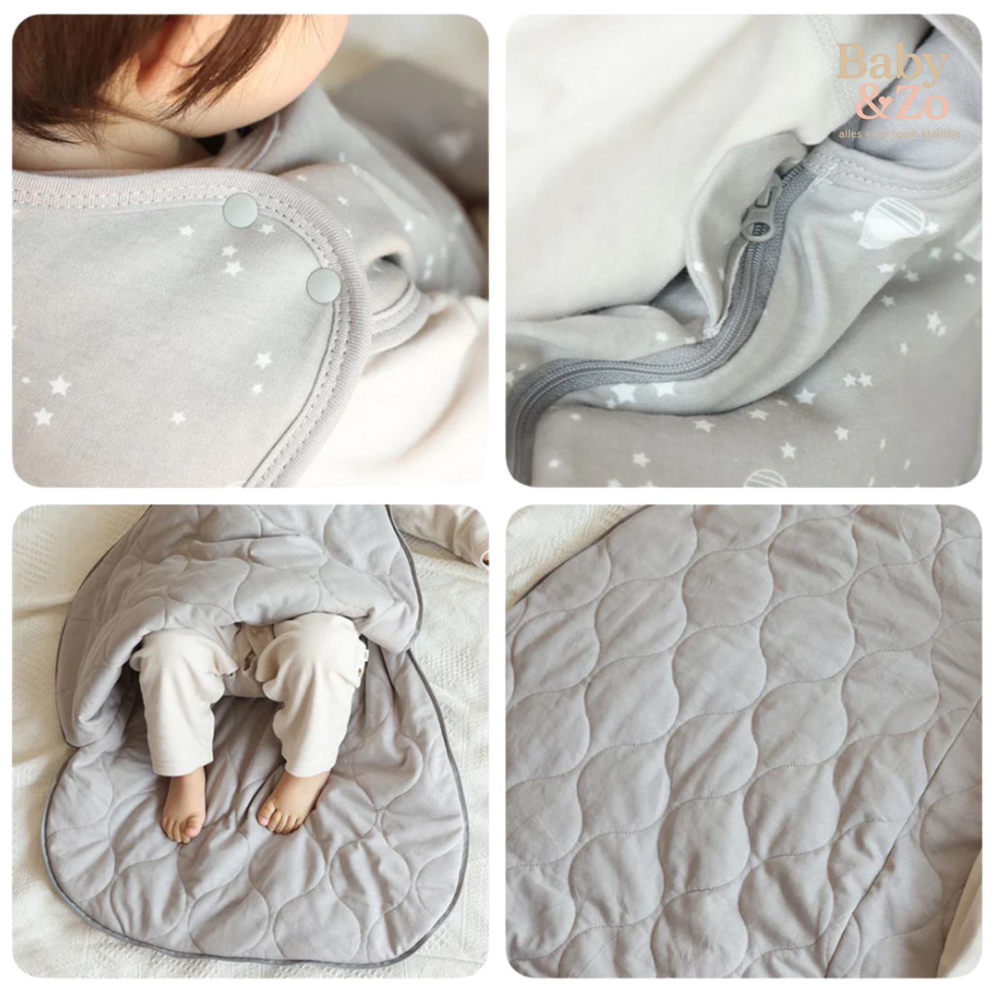 Baby Slaapzak 0‑24 mnd – 2.5 TOG | Zacht Katoen met Leuke Prints