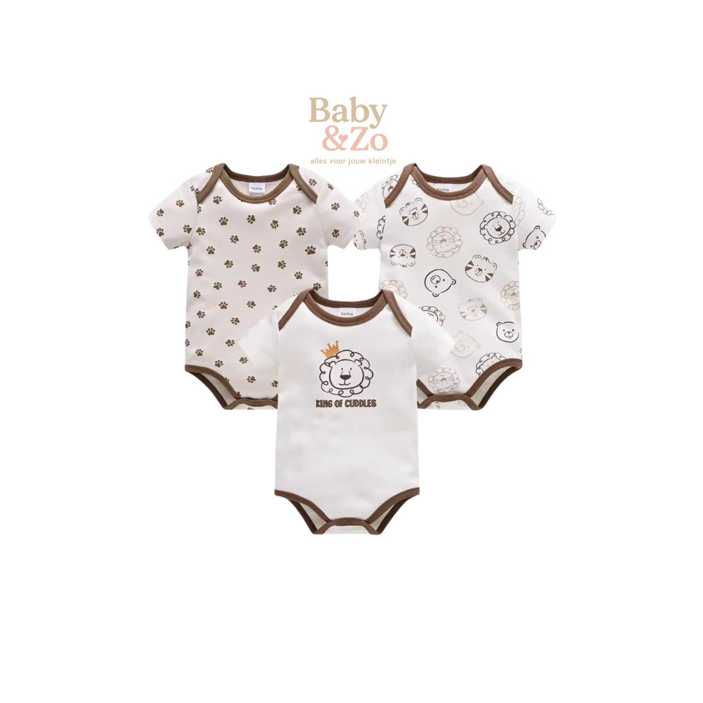 3x Baby Rompertje Meisje | Zachte Katoen met Lieve Printjes | 0‑12 mnd