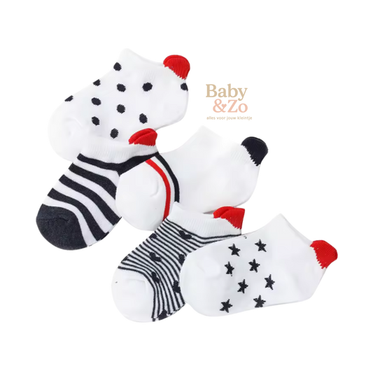 5 Paar Babysokjes | Antislip & Niet Afzakkend