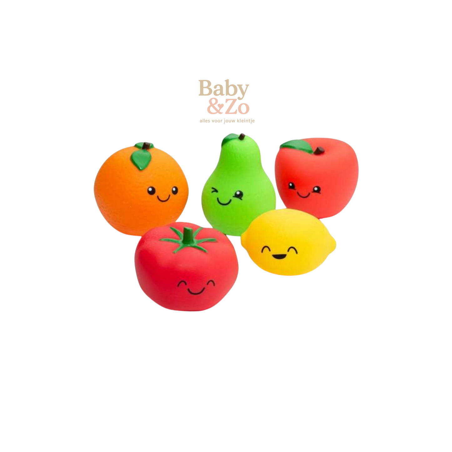 Zachte Sensorische Fruitset 5 Stuks | Veilig Baby Bijtspeelgoed
